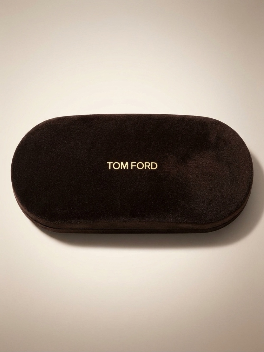 Tom Ford Black Suede Eyewear Case with Gold Logo